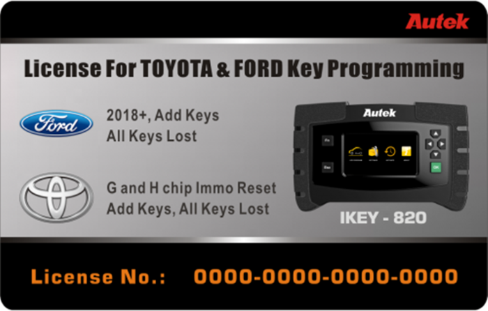 Licencja Autek IKEY 820 - Toyota & Ford