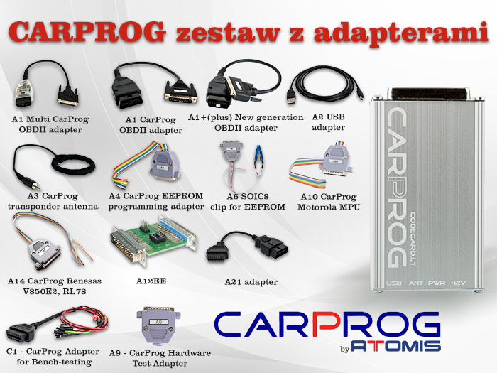 Zestaw Carprog + Główne adaptery