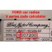 Security code calculator for Ford car radio V series